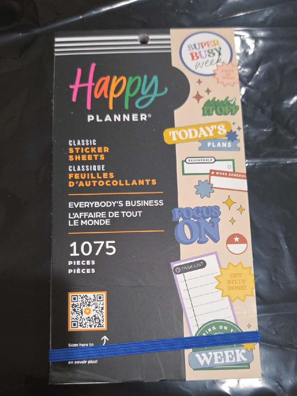 Happy Planner Black Sticker Book with Rainbow Logo Accents 🟨 TOTE